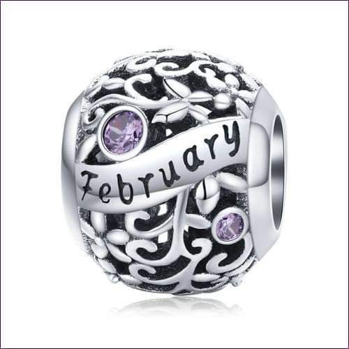 Birthstone Silver Charm