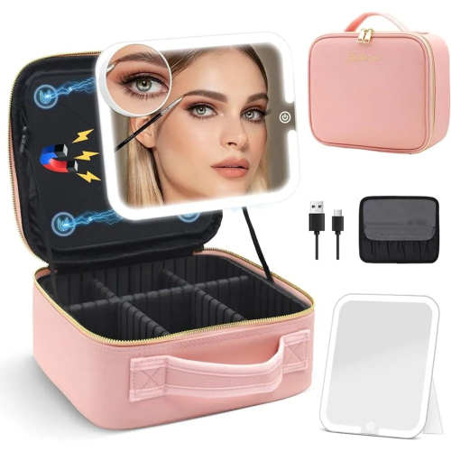 Portable Tri-Color LED Makeup Bag