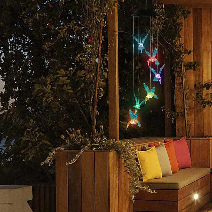 Hummingbird Wind Chime LED Solar