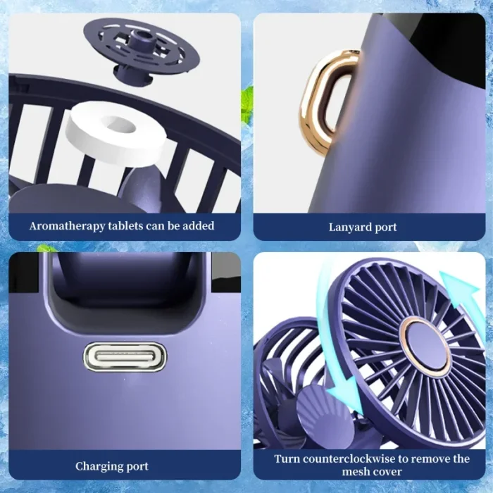 Foldable and Hangable Portable Rechargeable Mini Handheld Fan