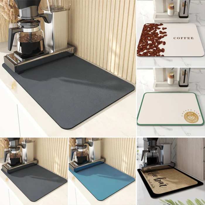 Super absorbent kitchen drying mat