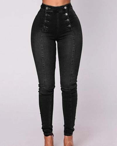 45% OFFDouble Breasted High Waist Skinny Jeans