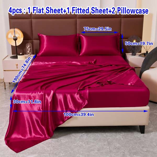 4pc Luxury Satin Bedding Set