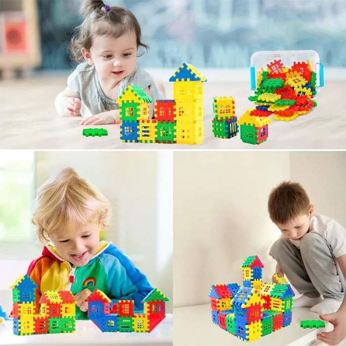 Waffle-type Snap-on Building Blocks