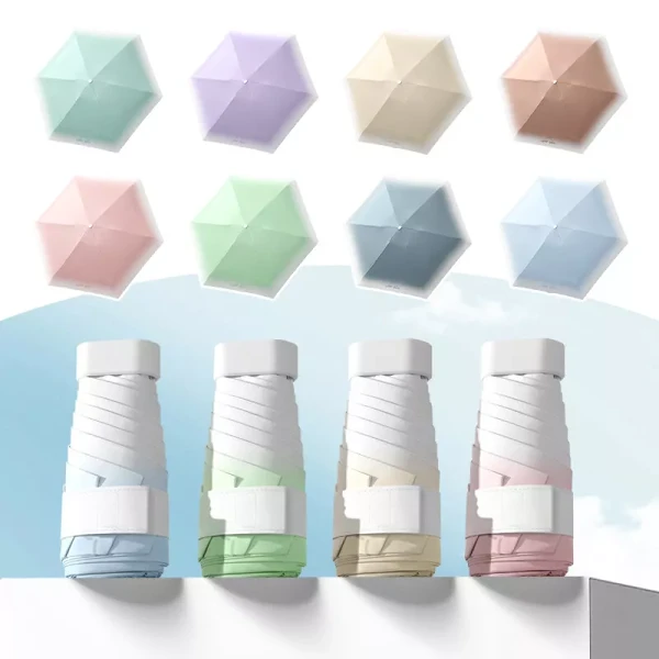 Mini Travel Size Rain Sun Umbrella