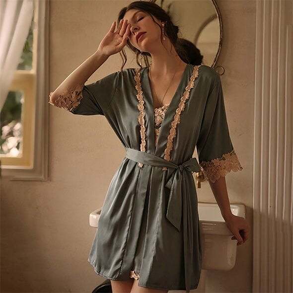 Blushy Silk 5 Piece Pajama Set(Buy 2 Free Shipping)