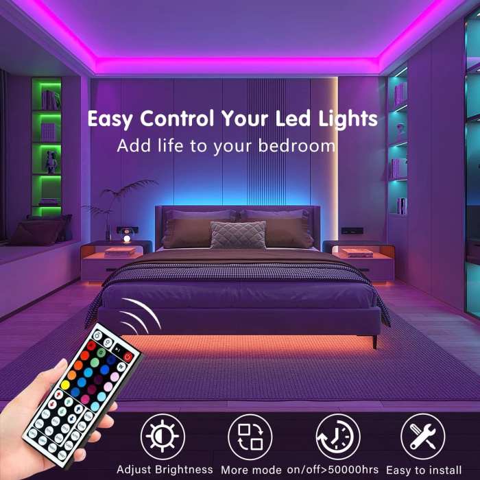 RGB LED Strip Lights with Remote Control Home Decor