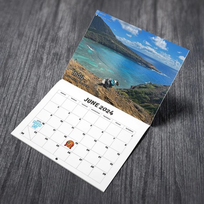 Funny Calendar Gift -  Dogs Pooping In Beautiful Places 2024 Calendar