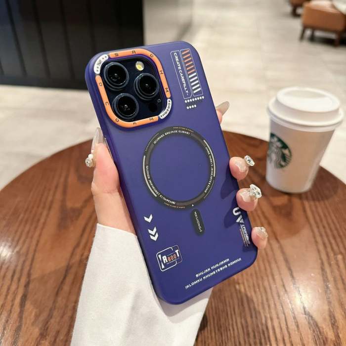 Tech style magnetic frosted mobile phone case