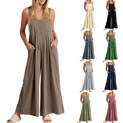 Plus Size Wide Leg Overalls Jumpsuit
