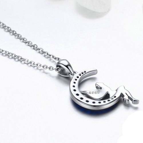 Lucky Fairy Blue Moon Pendant Necklace