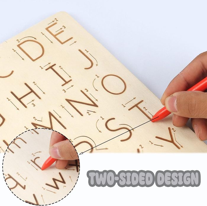 Double-sided Wooden Letter Tracing Board