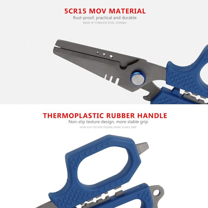 Multifunctional Molybdenum Vanadium Steel Fishing Scissors