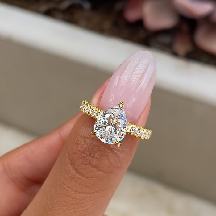 Handmade Pear Cut Ring