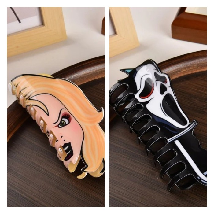 Scary Movie Themed Ghostly Faces Hair Clips