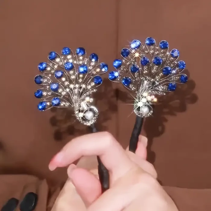 Elegant Peacock Design Hair Bun