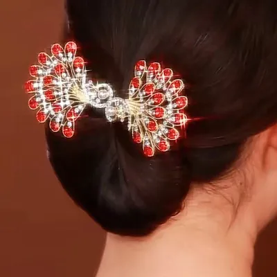 Elegant Peacock Design Hair Bun