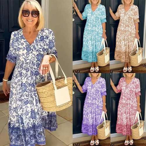 V-neck Bohemian Dress