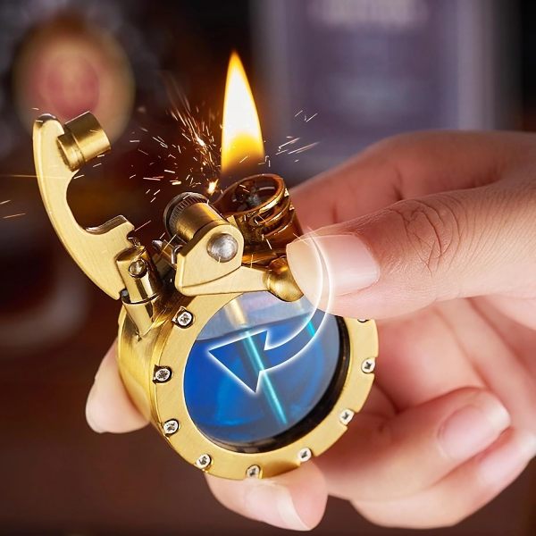 Hot Sale-49% OFFVintage Trench Transparent Kerosene Antique Steampunk Lighter