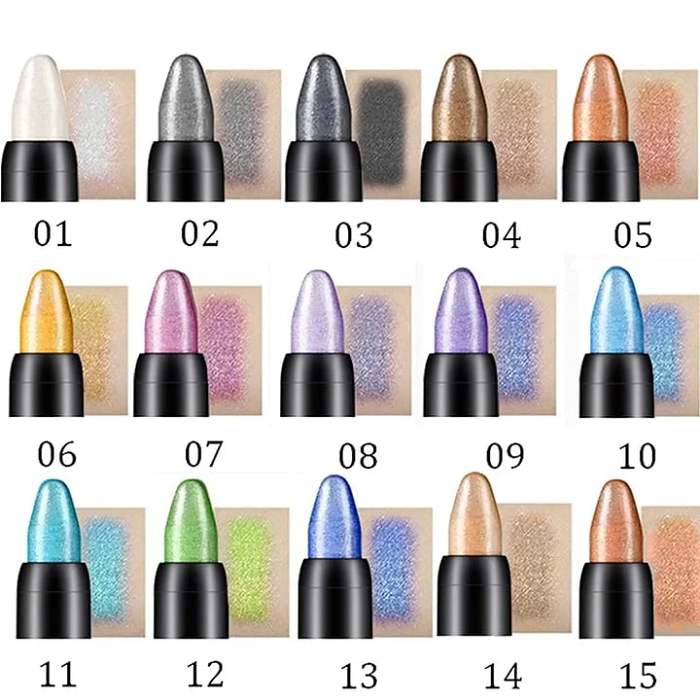15 Color Highlighter Eyeshadow Pencil Glitter Eye Shadow Eyeliner Pen