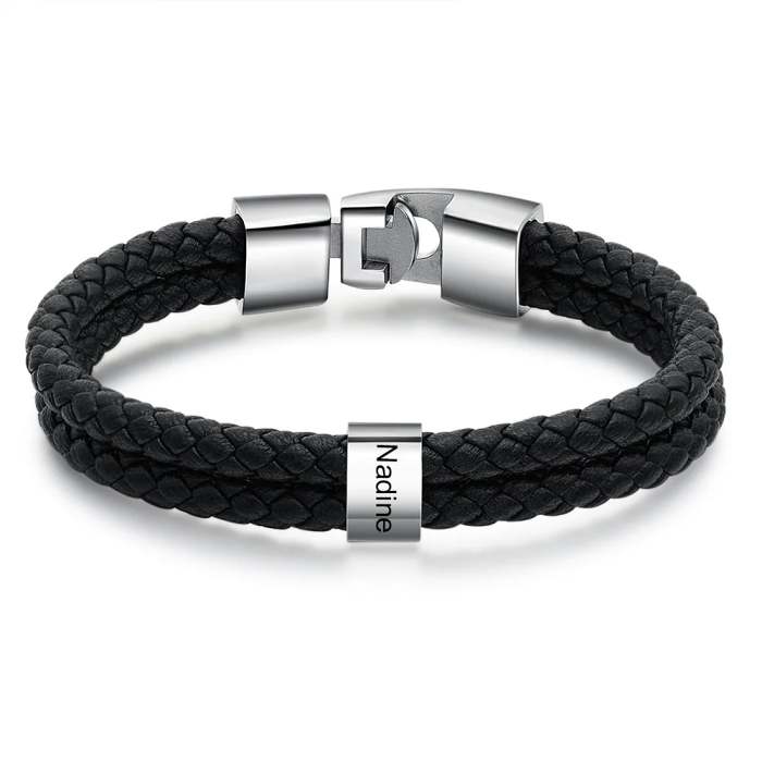 Men Leather Braided Bracelet