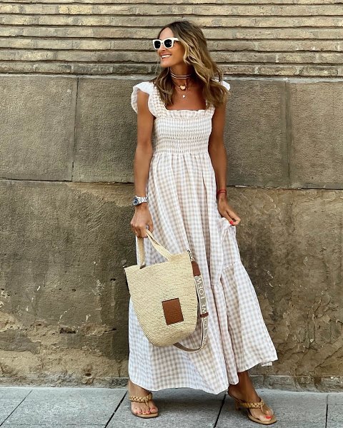 Hot Sale 49% Off – Women's Summer Maxi Dress Boho Vintage Plus Size Smocked Tiered