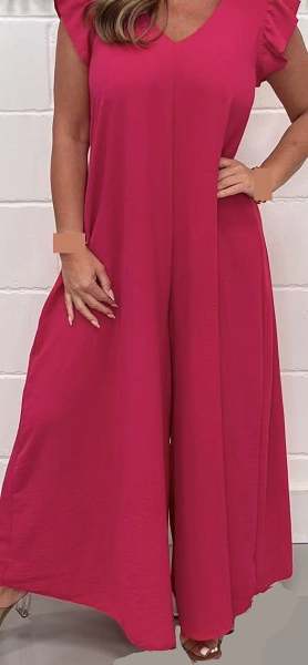 2024 SUMMER NEW RUFFLED WIDE-LEG CASUAL JUMPSUIT