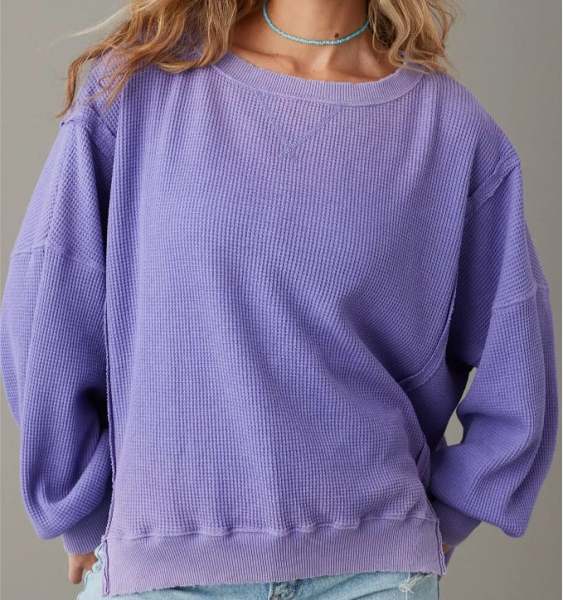 Oversized Big Hug Waffle Sweatshirt （Buy 2 Free Shipping）