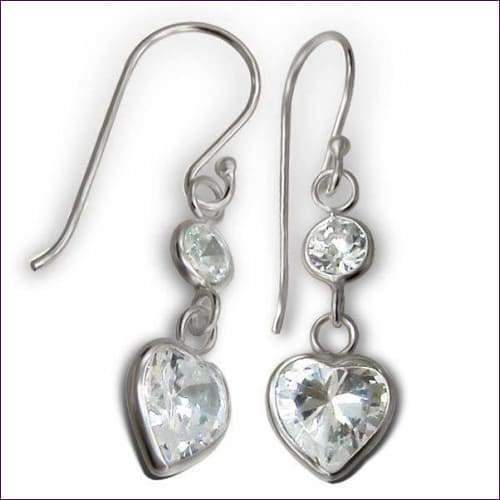 Long Silver Crystal Earrings