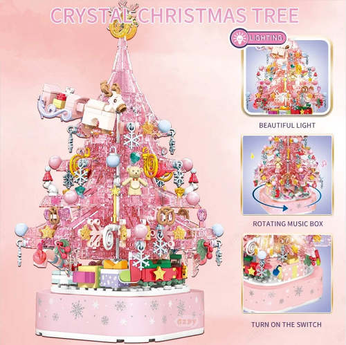 Pink Christmas Tree Building Block Set