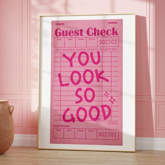 Quotes Guest Check Art Signed Canvas Poster