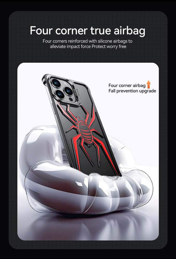 Creative Spider Armor Design Metal Anti-Fall Phone Case