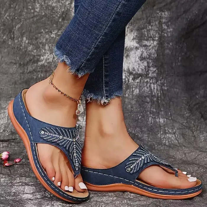 Women's Casual Sandals 2024 Rhinestone Fashion Flip-Flops