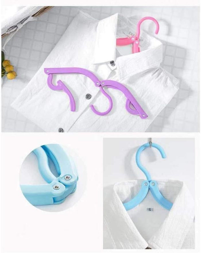 10pcs Colorful Travel Hangers. Portable Folding Clothes Hangers.Telescopic Travel Magic Portable Drying Rack for Travel Accessories
