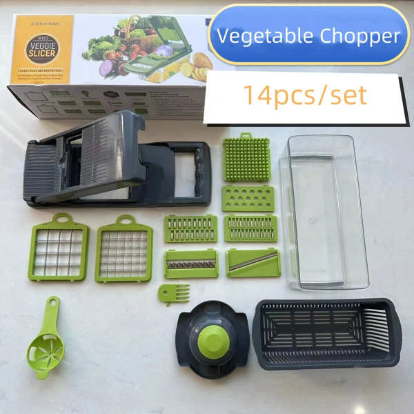 14-Piece Kitchen Vegetable Chopper Set