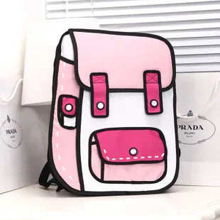 3-D Cartoonish Book Bag