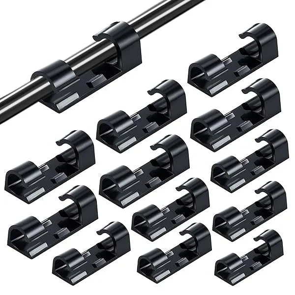 【20 pcs / 16 pcs】Self Adhesive Transparent Cable Clips Wire Holder Sticky Heavy Duty Cable Clips