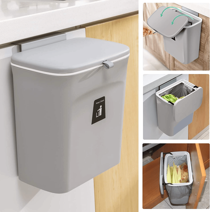 Wall-mounted trash cans