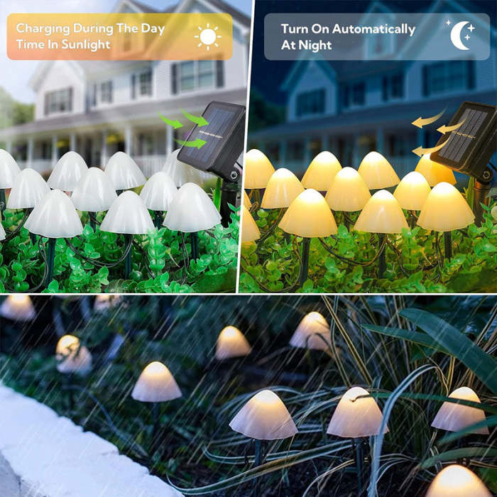 High Bright Waterproof Solar Ground Mushroom LightFree shipping on orders over $60
