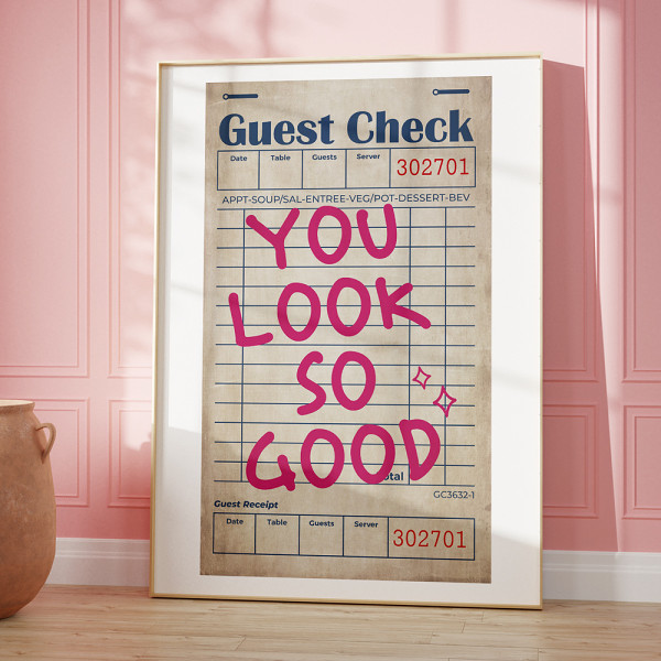 Quotes Guest Check Art Signed Canvas Poster