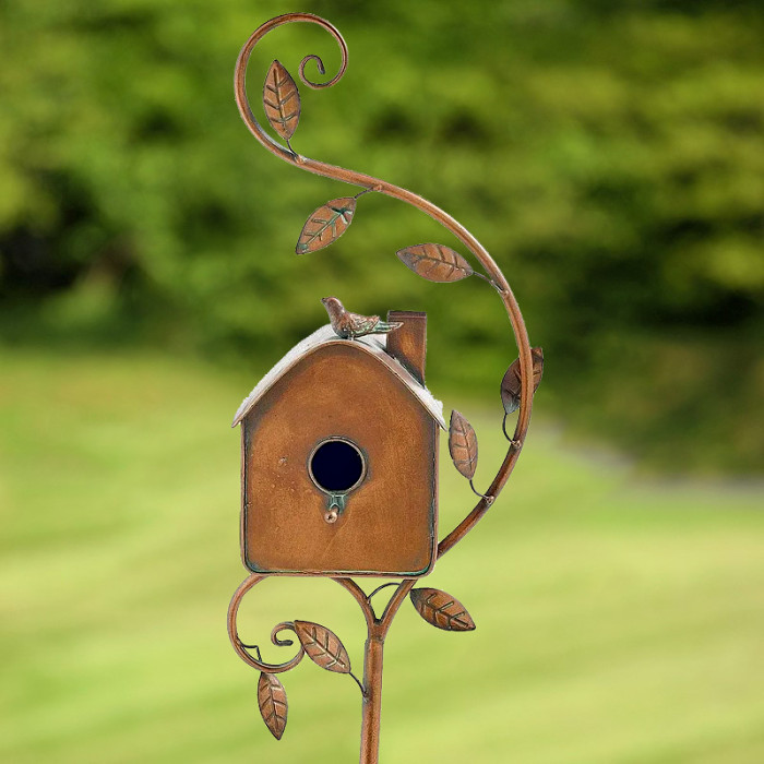 Back in stock after selling out! Handmade Metal Birdhouse Garden St