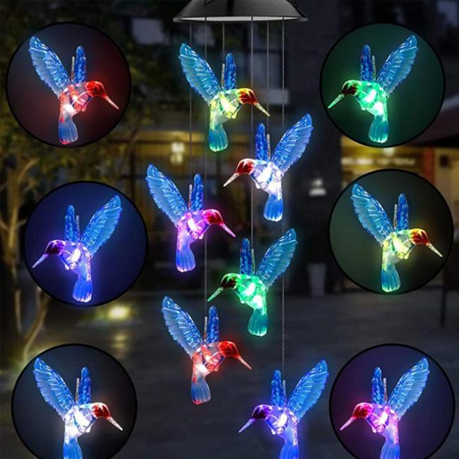 Hummingbird Wind Chime LED Solar