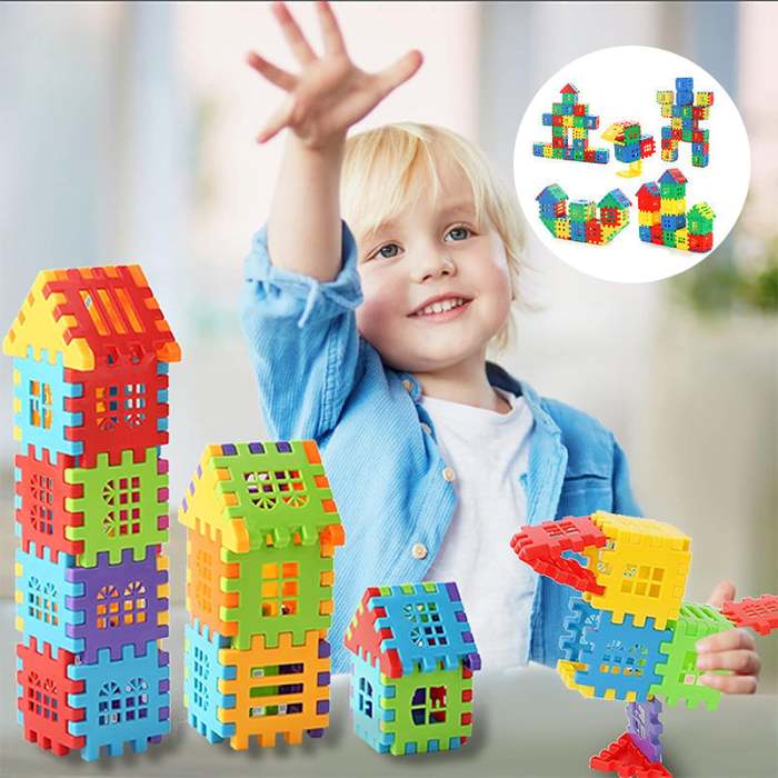 Waffle-type Snap-on Building Blocks