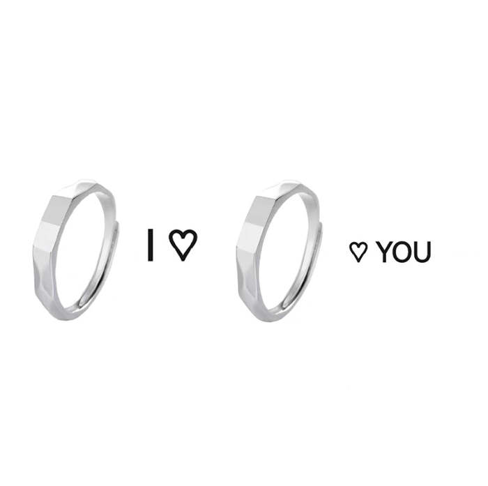 Couple Adjustable Light Sculpted Ring