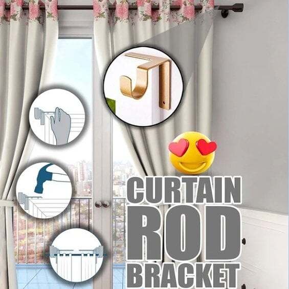 No Drill Curtain Rod Brackets Holders