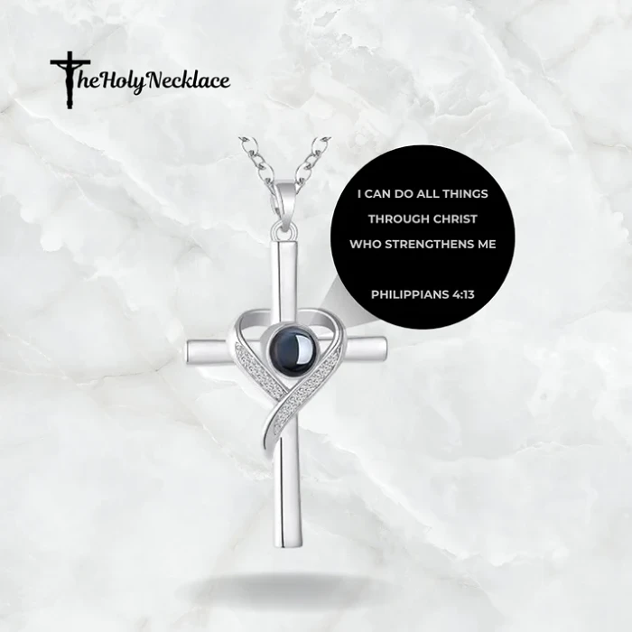 Projection Cross Necklace for Women - Religious Christian Jewelry for Baptism &