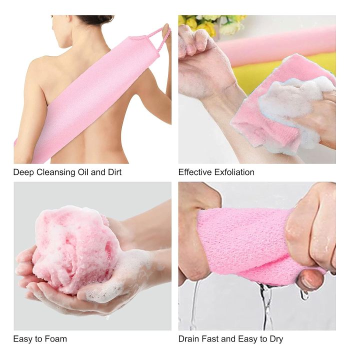 Extended Exfoliating Back Scrubber with Handles