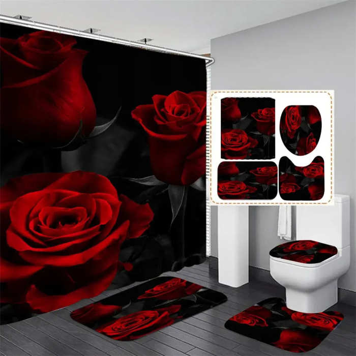 Red Rose Shower Curtain
