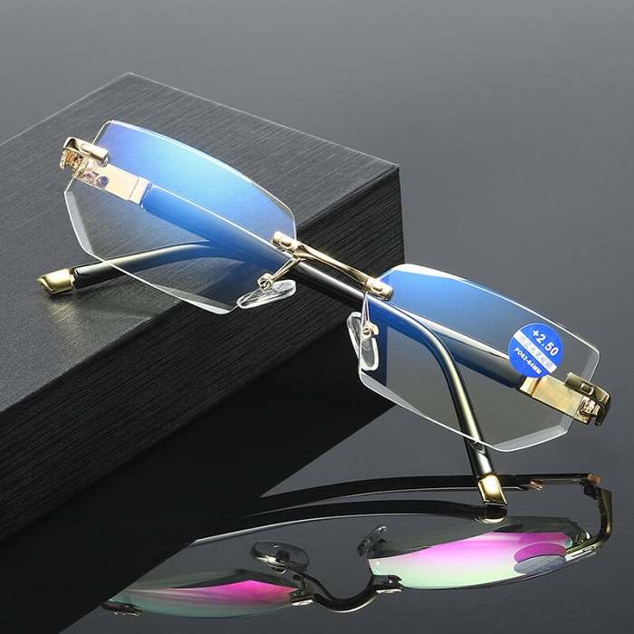 Sapphire high hardness anti-blue light progressive distance reading glasses