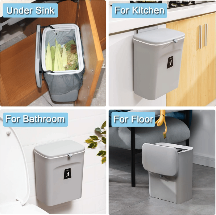 Wall-mounted trash cans